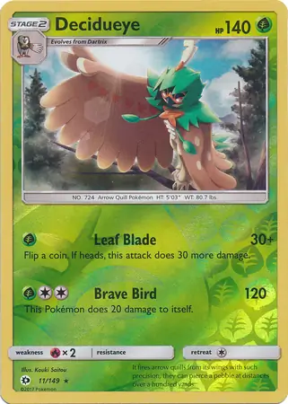 11/149 Decidueye SUM Rare Reverse Holo