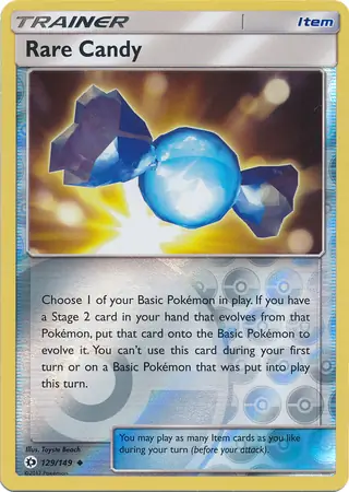 129/149 Rare Candy SUM Uncommon Reverse Holo