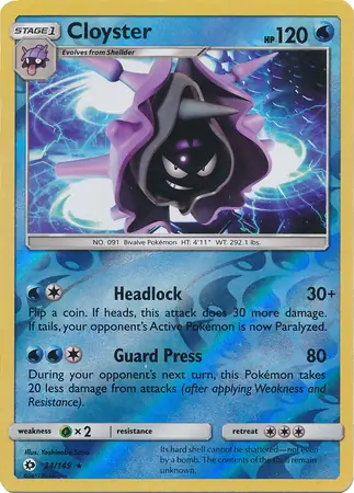 34/149 Cloyster SUM Rare Reverse Holo