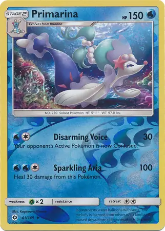 41/149 Primarina SUM Rare Reverse Holo