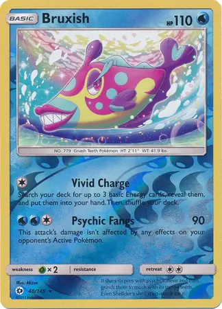 48/149 Bruxish SUM Rare Reverse Holo