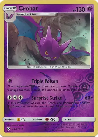 56/149 Crobat SUM Rare Holo Reverse Holo