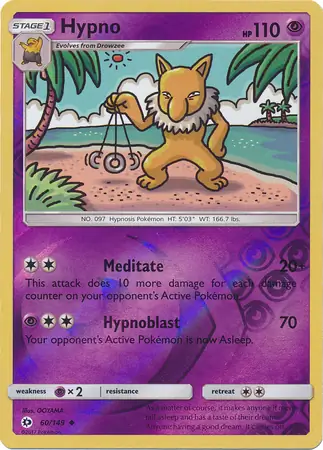 60/149 Hypno SUM Uncommon Reverse Holo