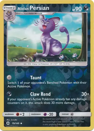 79/149 Alolan Persian SUM Uncommon Reverse Holo