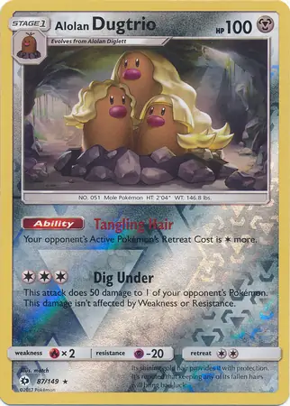 87/149 Alolan Dugtrio SUM Rare Holo Reverse Holo