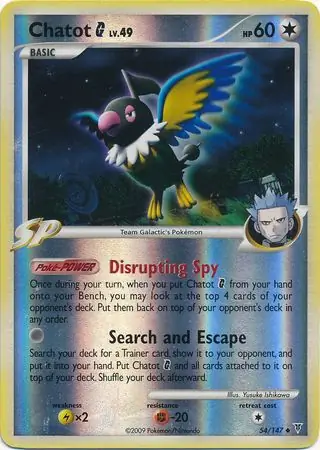 54/147 Chatot Pokémon G SV Uncommon Reverse Holo