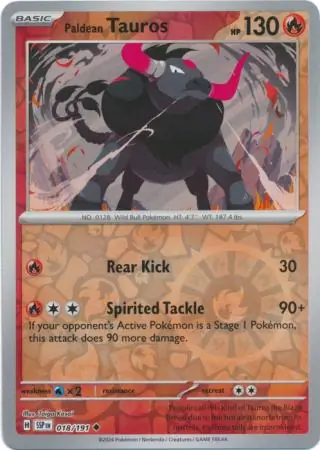Paldean Tauros Surging Sparks 018/191 Uncommon Reverse Holo