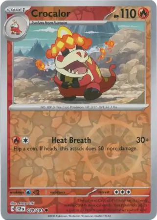 Crocalor Surging Sparks 030/191 Common Reverse Holo