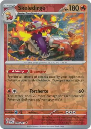 Skeledirge Surging Sparks 031/191 Rare Reverse Holo