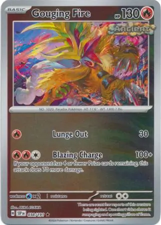 Gouging Fire Surging Sparks 038/191 Rare Reverse Holo