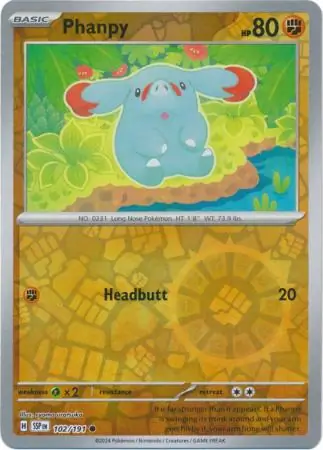 Phanpy Surging Sparks 102/191 Common Reverse Holo