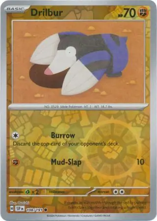 Drilbur Surging Sparks 108/191 Common Reverse Holo