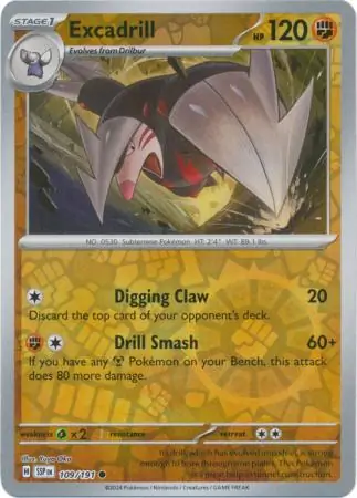 Excadrill Surging Sparks 109/191 Common Reverse Holo