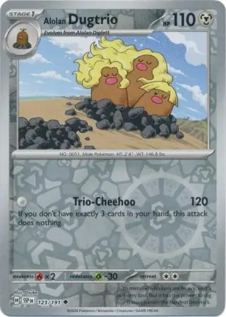 Alolan Dugtrio Surging Sparks 123/191 Uncommon Reverse Holo