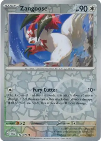 Zangoose Surging Sparks 149/191 Common Reverse Holo