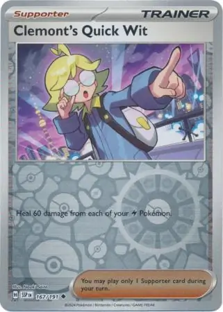 Clemont's Quick Wit Surging Sparks 167/191 Uncommon Reverse Holo