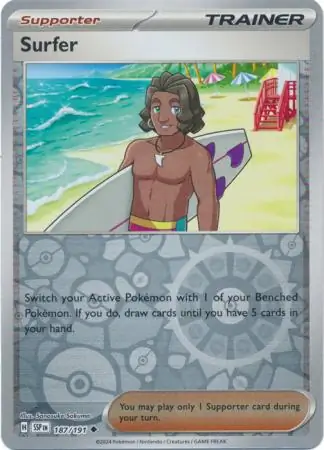 Surfer Surging Sparks 187/191 Uncommon Reverse Holo