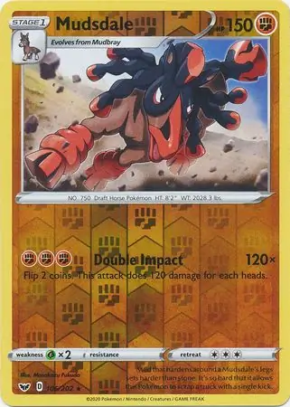 106/202 Mudsdale SSH Rare Reverse Holo