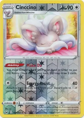 147/202 Cinccino SSH Rare Reverse Holo