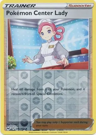 176/202 Pokémon Center Lady SSH Uncommon Reverse Holo