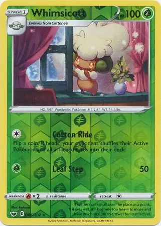 006/202 Whimsicott SSH Rare Reverse Holo