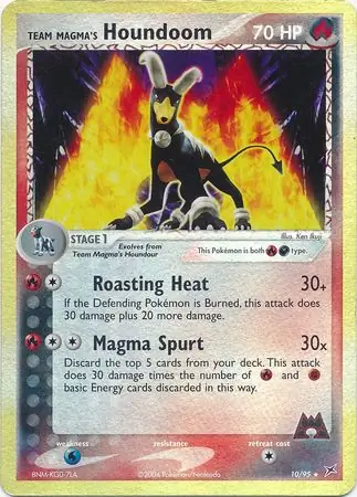 Team Magma's Houndoom Team Magma vs Team Aqua 10/95 Rare Holo Reverse Holo