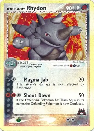 Team Magma's Rhydon Team Magma vs Team Aqua 11/95 Rare Holo Reverse Holo