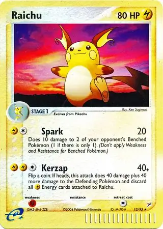 13/95 Raichu MA Rare Reverse Holo