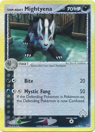 15/95 Team Aqua's Mightyena MA Rare Reverse Holo