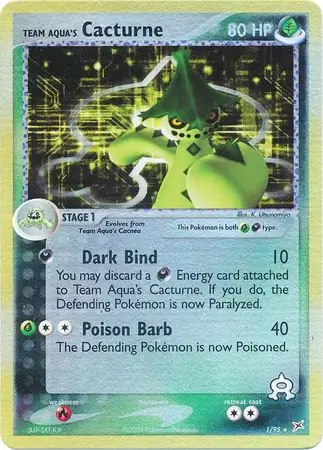 1/95 Team Aqua's Cacturne MA Rare Holo Reverse Holo