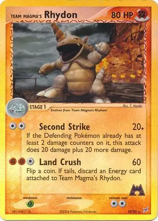 Team Magma's Rhydon Team Magma vs Team Aqua 22/95 Rare Reverse Holo