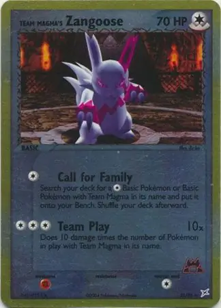 23/95 Team Magma's Zangoose MA Rare Reverse Holo