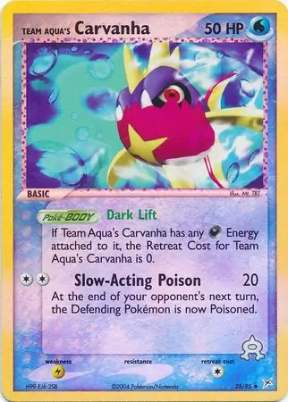 25/95 Team Aqua's Carvanha MA Uncommon Reverse Holo