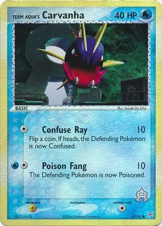 47/95 Team Aqua's Carvanha MA Common Reverse Holo