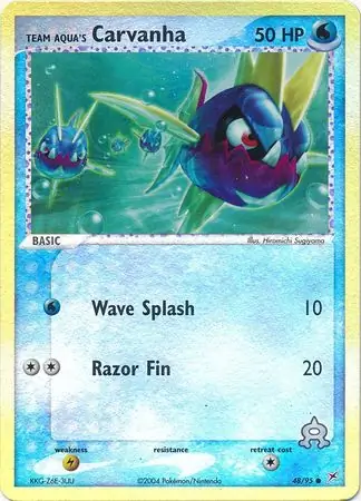 48/95 Team Aqua's Carvanha MA Common Reverse Holo