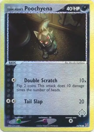 54/95 Team Aqua's Poochyena MA Common Reverse Holo