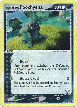 55/95 Team Aqua's Poochyena MA Common Reverse Holo