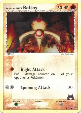 61/95 Team Magma's Baltoy MA Common Reverse Holo