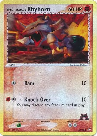 68/95 Team Magma's Rhyhorn MA Common Reverse Holo