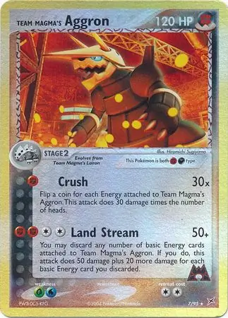 7/95 Team Magma's Aggron MA Rare Holo Reverse Holo