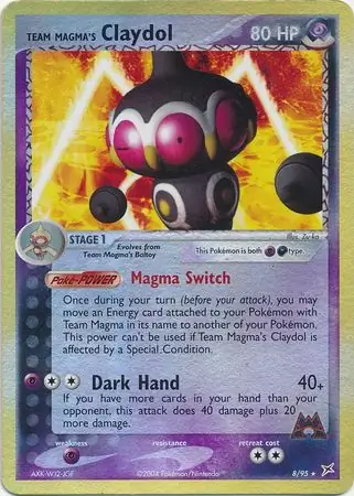 Team Magma's Claydol Team Magma vs Team Aqua 8/95 Rare Holo Reverse Holo