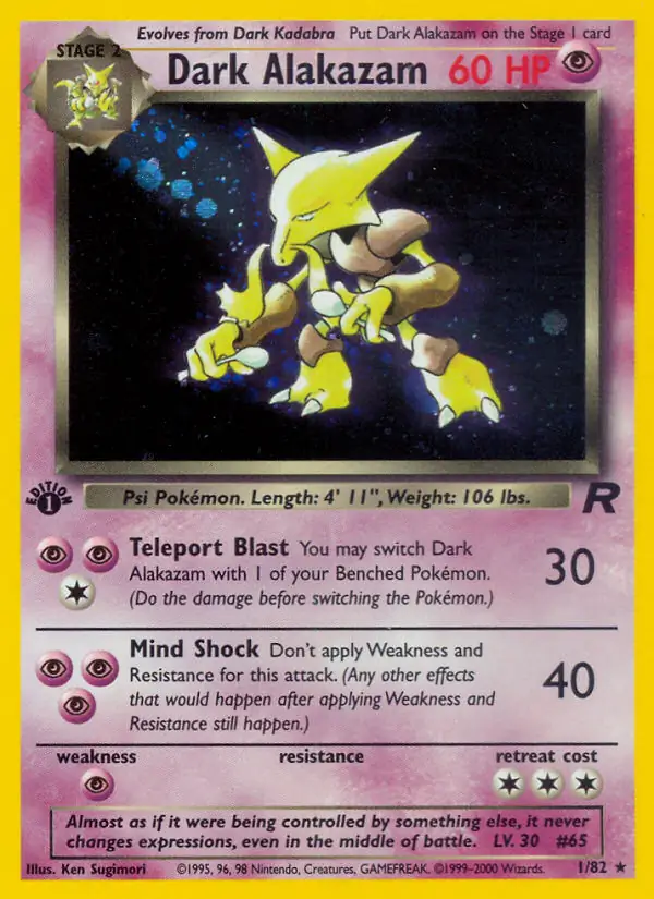 Dark Alakazam Team Rocket 1/82 Rare Holo