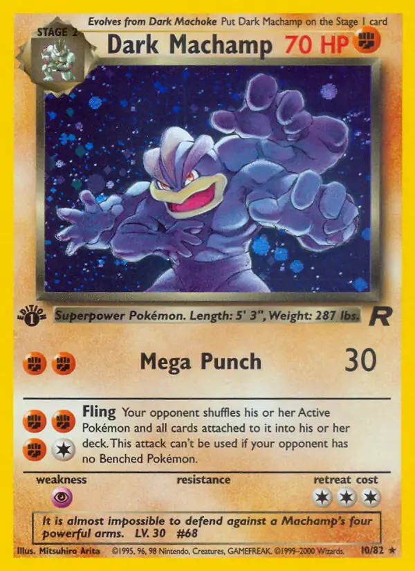 Dark Machamp Team Rocket 10/82 Rare Holo
