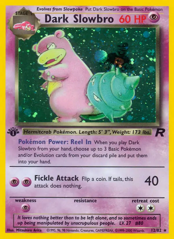 Dark Slowbro Team Rocket 12/82 Rare Holo