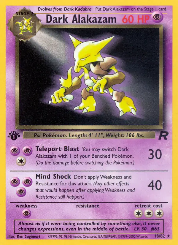 Dark Alakazam Team Rocket 18/82 Rare