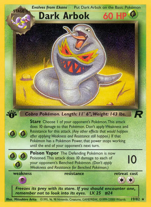 Dark Arbok Team Rocket 19/82 Rare