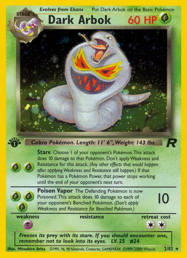 Dark Arbok Team Rocket 2/82 Rare Holo