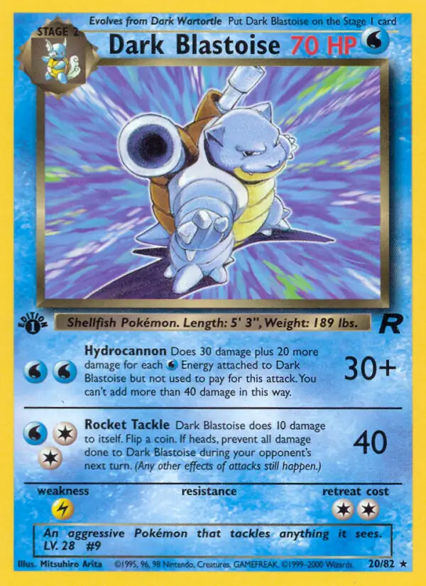 Dark Blastoise Team Rocket 20/82 Rare