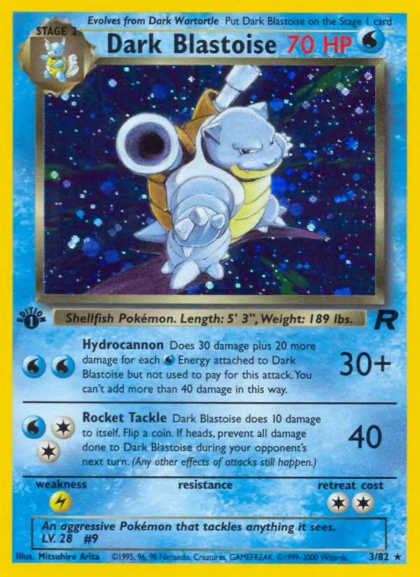 Dark Blastoise Team Rocket 3/82 Rare Holo