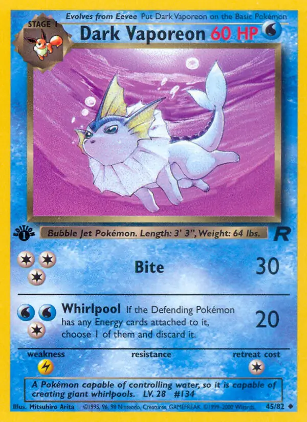 Dark Vaporeon Team Rocket 45/82 Uncommon